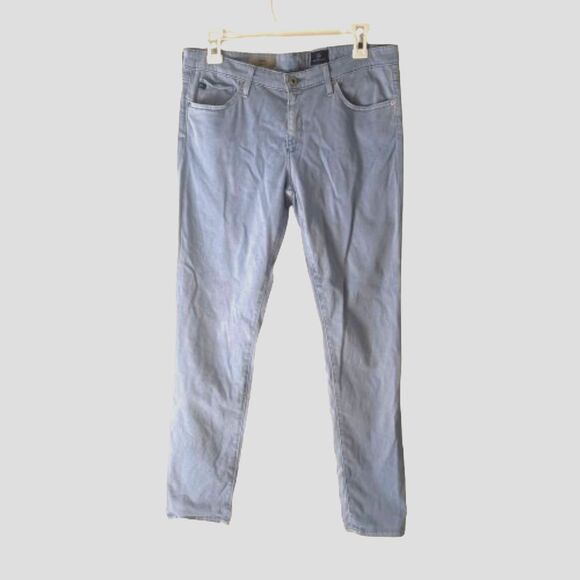 AG Adriano Goldschmied The Stilt Cigarette Pants 30R Cool Light Blue Straight - Picture 2 of 10
